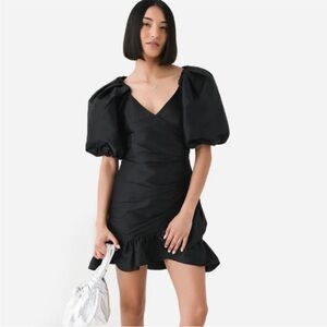 NWT Misa Los Angeles mini ruched Sybil Dress XS black